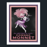 Poster Anúncio de Art Deco Cognac 1927<br><div class="desc">Torneio na cabeça,  e popular,  Art Deco de 1927,  propaganda do Monnet Cognac por Leonetto Cappiello. Padrão 11x14 mostrado aqui. Disponível no padrão 16x20,  tamanhos personalizados,  na canvas e outros produtos Zazzle.</div>