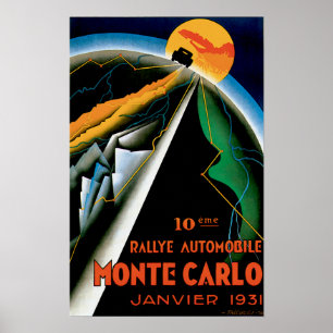 Poster Anúncio de Auto Raça Monte Carlo Mônaco