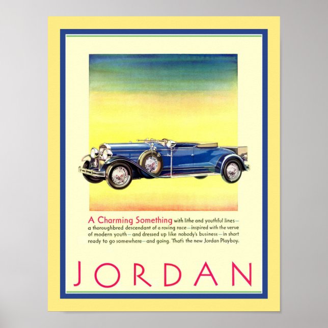Poster Anúncio de Automóvel "Jordan" (Frente)
