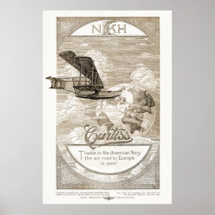Pôster Anúncio de avião em rota de 1919