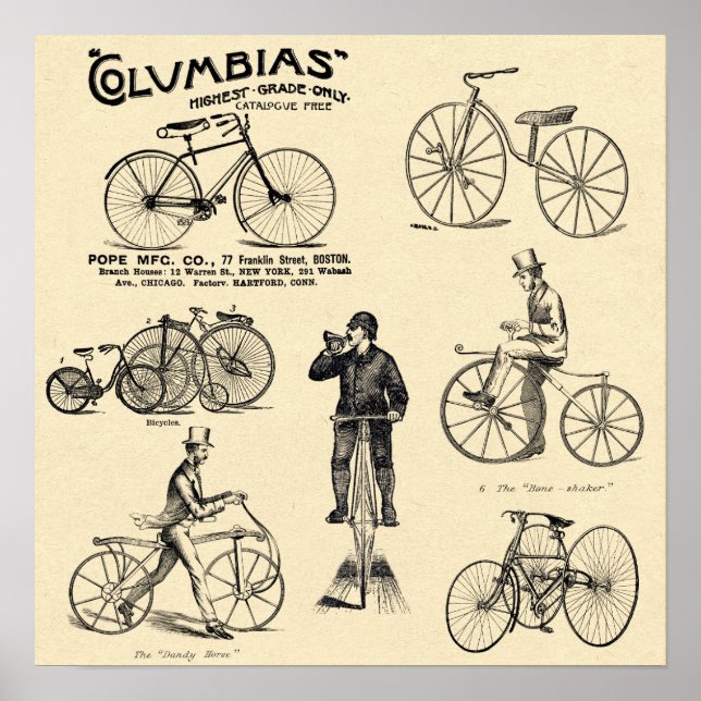 Pôster Anúncio de Bicicleta Columbia Vintage (Frente)
