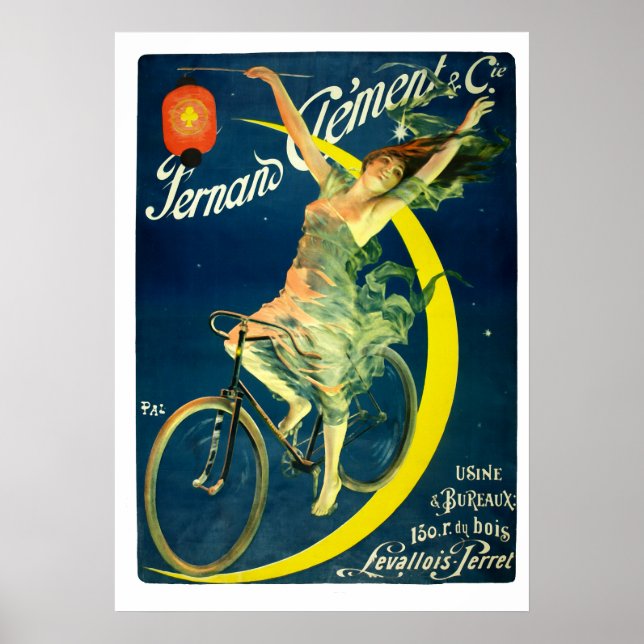 Poster Anúncio de Bicicleta Francesa da Era Vitoriana de  (Frente)