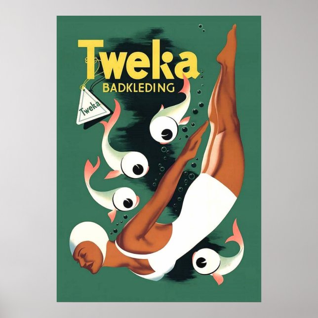 Poster Anúncio de biquíni Tweka de 1950 (Frente)