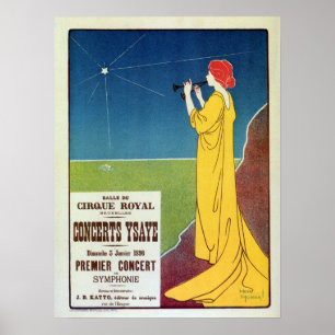 Poster Anúncio de Bruxelas do concerto da música cláss