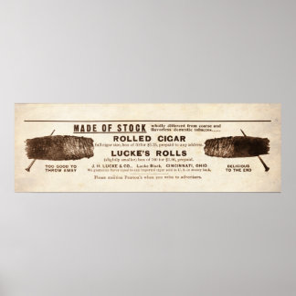 Pôster Anúncio de Charutos de Vintage Lucke de 1899