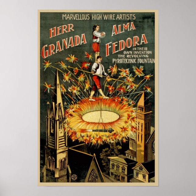 Poster Anúncio De Circo Vintage (Frente)