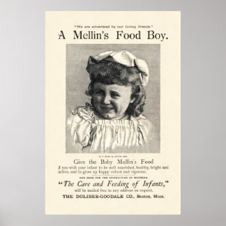 Poster Anúncio de Comida de bebê de Vintage Mellin de 189