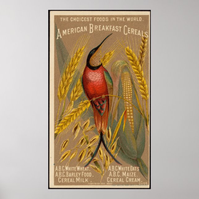 Poster Anúncio de Comida do Café da Manhã Americano (Frente)