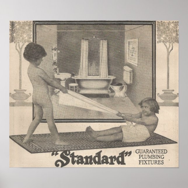 Poster Anúncio de fixação de banho de 1913 (Frente)