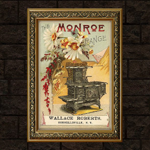 Poster Anúncio de Fogão de Ferro Fundido Ornamentado Vint