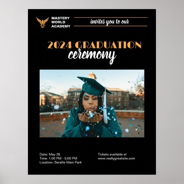 Poster Anúncio de Formando de Convite para Graduação (Frente)