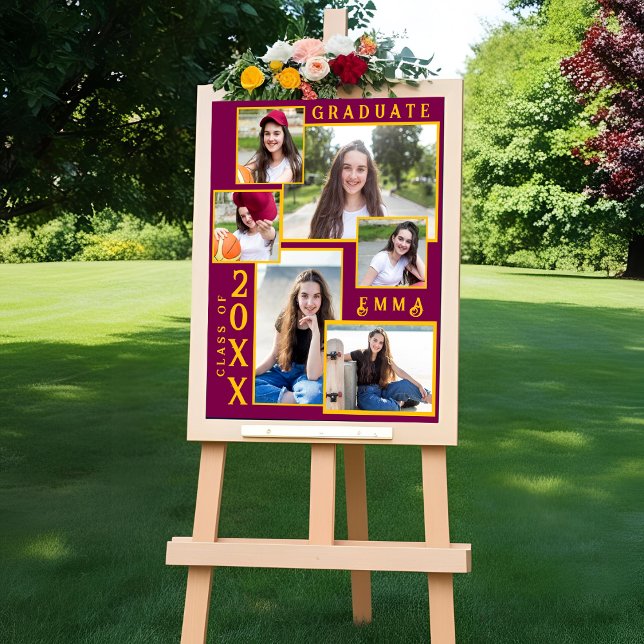 Pôster Anúncio de Formatura da Turma de 2026  Multi Foto (Class of 2025 Graduation Announcement Multi Photo Poster)