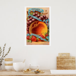 Poster Anúncio de Frutas da Era Vitoriana no Arkansas Ant