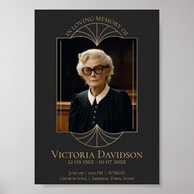 Poster Anúncio de Funeral Digital Cinza Escuro (Frente)