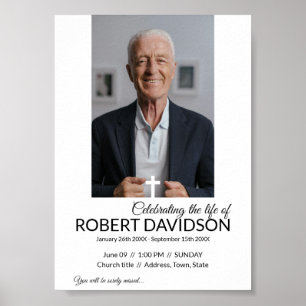 Poster Anúncio de Funeral Digital para Download Imediato