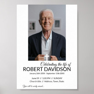 Poster Anúncio de Funeral Digital para Download Imediato