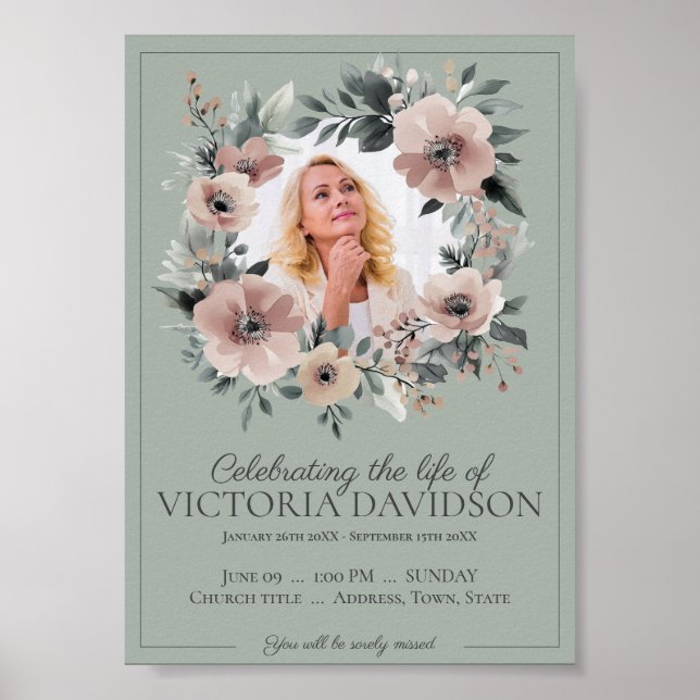 Poster Anúncio de Funeral Digital para Download Imediato (Frente)