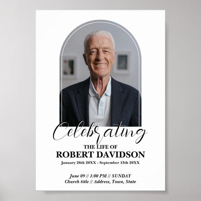 Poster Anúncio de Funeral Digital para Download Instantân (Frente)