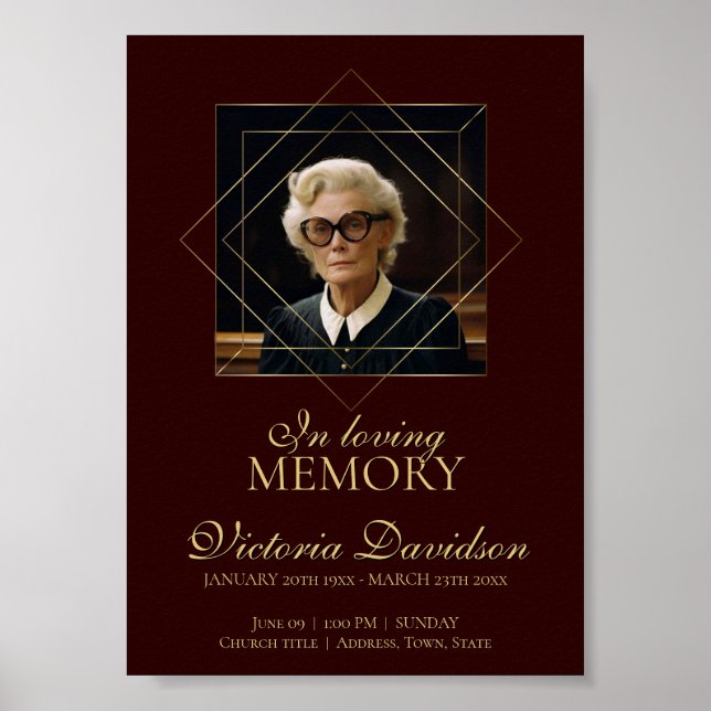 Poster Anúncio de Funeral Digital Pós Crepúsculo Vermelho (Frente)