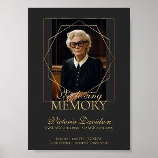 Poster Anúncio de Funeral Digital Pós Escuro Cinza