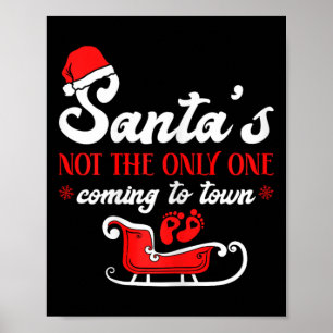 Poster Anúncio de Gravidez de Natal do Papai Noel 