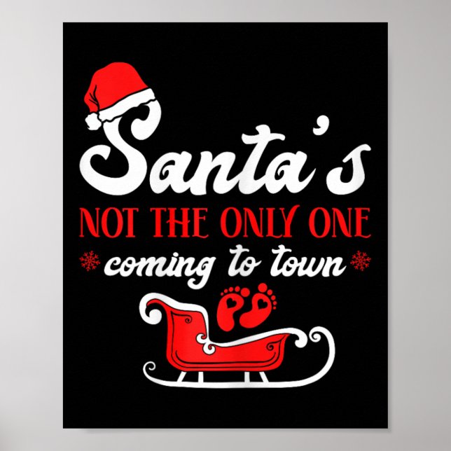 Poster Anúncio de Gravidez de Natal do Papai Noel  (Frente)