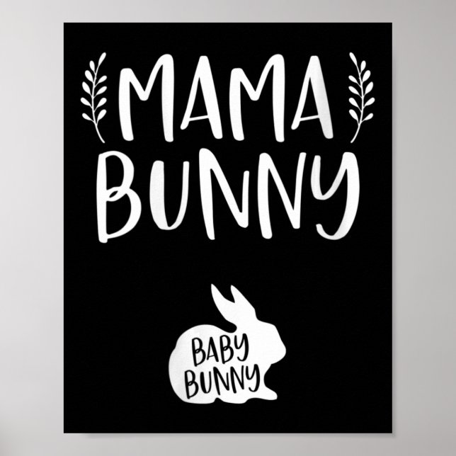 Poster Anúncio de gravidez na páscoa Mama Bunny Ba (Frente)