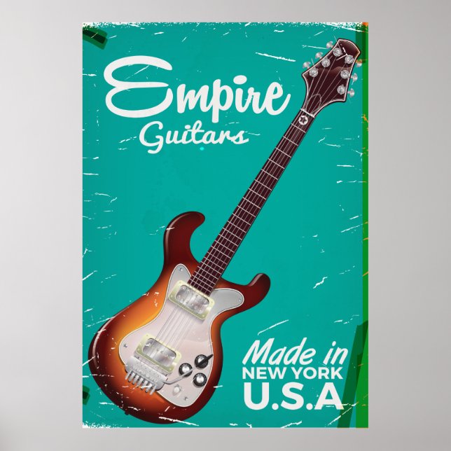 Pôster Anúncio de guitarra eletrônica vintage (Frente)