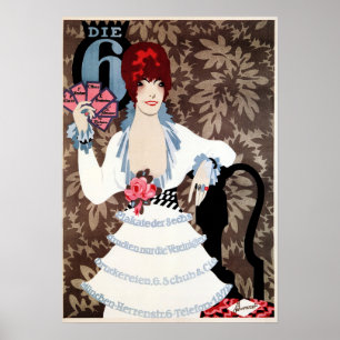 Poster Anúncio de impressora Deutsche DIE 6 Antigo Max Sc