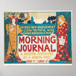 Poster Anúncio de jornal novo de Nouveau da arte do