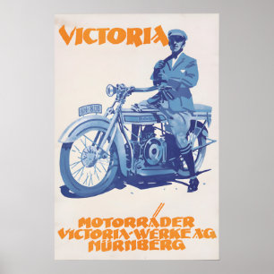Poster Anúncio de motocicleta alemã vintage dos anos 1920