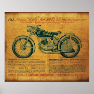 Poster Anúncio de motocicleta Victoria em 1952
