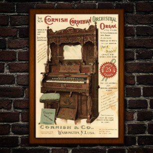 Poster Anúncio de Órgão Orquestral Vintage
