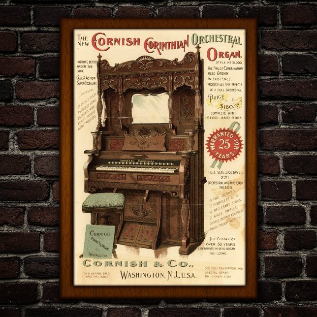 Poster Anúncio de Órgão Orquestral Vintage (Criador carregado)
