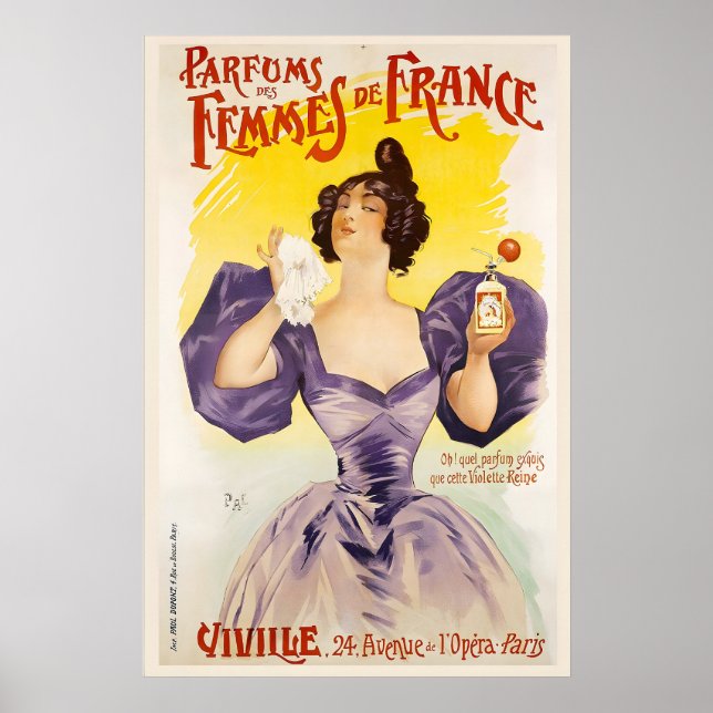Poster Anúncio de Perfume Parfums Des Femmes de Franceby  (Frente)