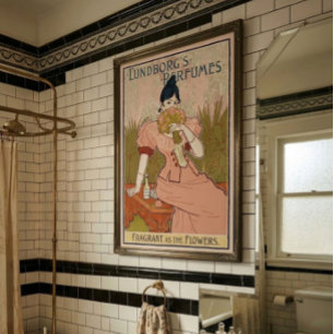 Poster Anúncio de Perfume Repro Art Nouveau Vintage