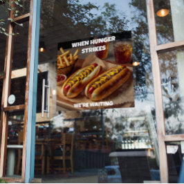 Poster Anúncio de Restaurante de Hotdogs Batata Frita Beb