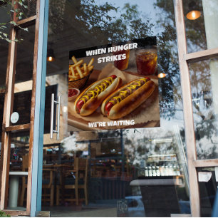 Poster Anúncio de Restaurante de Hotdogs Batata Frita Beb