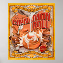 Anúncio de Rolo de Canela em Estilo Retrô