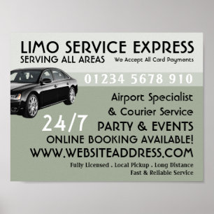 Poster Anúncio de serviço de táxi Limo