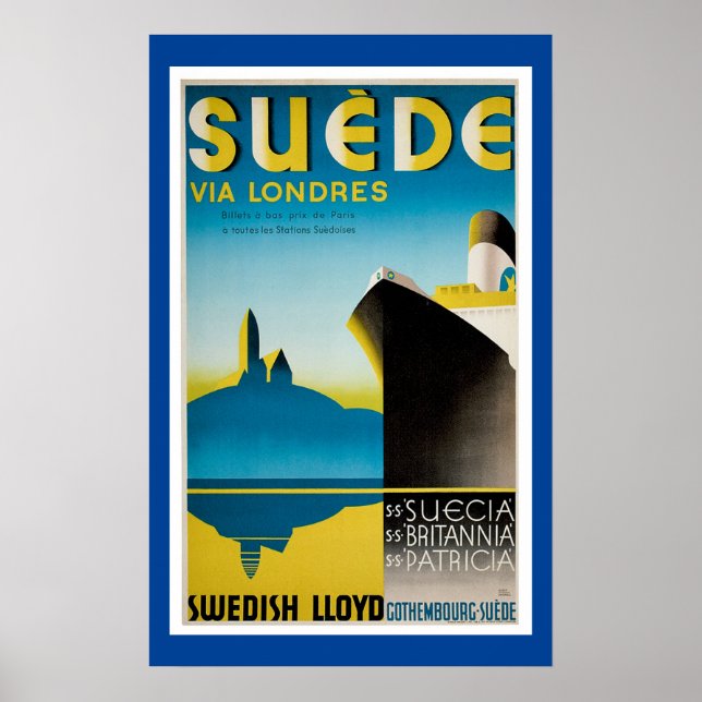 Poster Anúncio de Suecia de Suede Vintage (Frente)