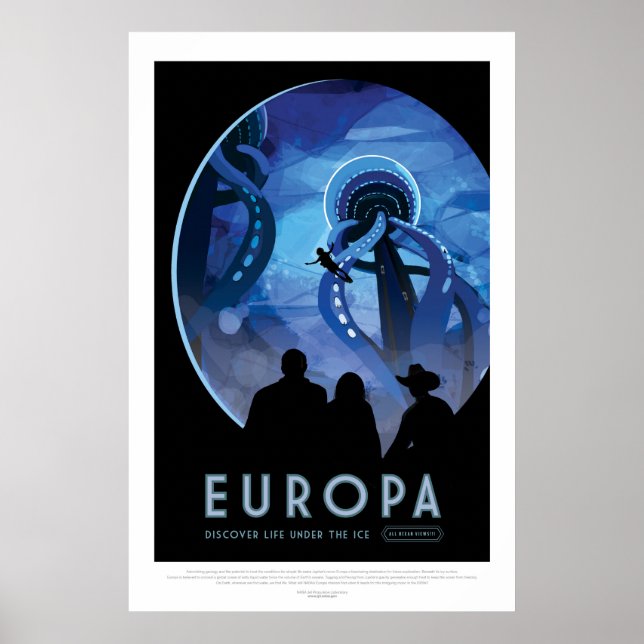 Poster Anúncio de Turismo Espacial - Visite Júpiter Moon  (Frente)