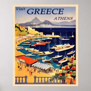 Poster Anúncio de Viagem grego Vintage