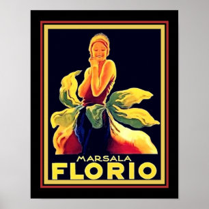 Poster Anúncio De Vinho Florio Marsala De 1925