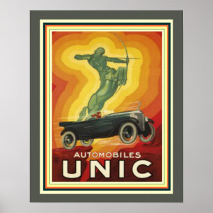Poster Anúncio do art deco do vintage para automóveis d