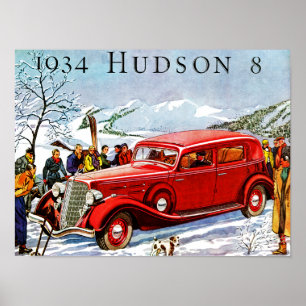 Pôster Anúncio do automóvel de Hudson do vintage