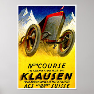Poster Anúncio do automóvel do vintage do ~ da raça de