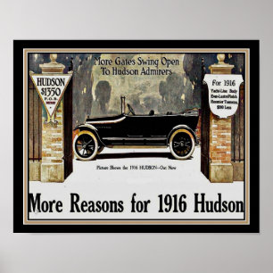 Poster Anúncio do Automóvel Hudson de 1916