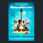 Pôster Anúncio do Convite de festas de Verão Clube/Corpor<br><div class="desc">Poster de anúncio personalizado de festa de coquetel de verão para qualquer tipo de clube/associação ou organização.</div>