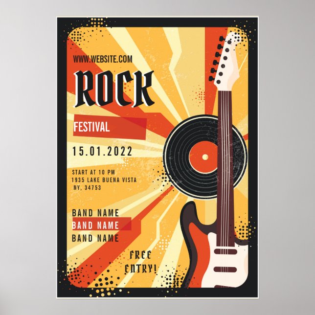 Poster Anúncio do festival de música rock (Frente)